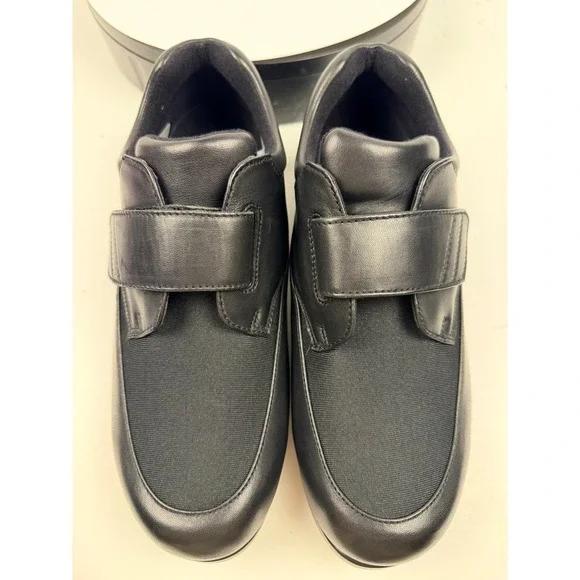 DREW Orthopedic Black Stretch Adjustable Strap Walking Shoes Women's 10 WW